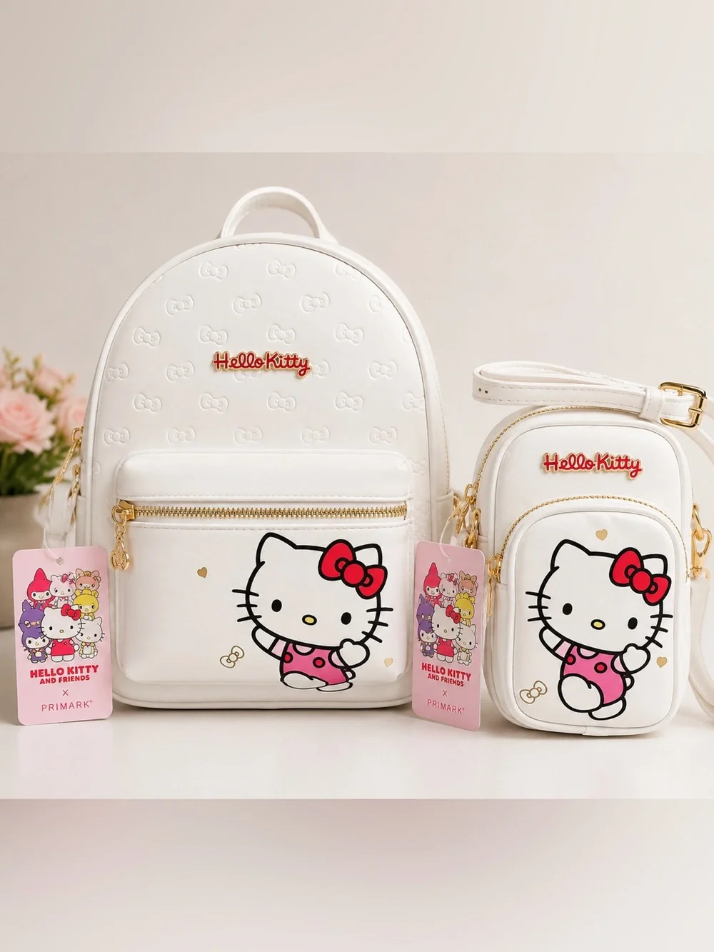 NWT Hello Kitty & Friends Primark White Mini Backpack & Crossbody Set